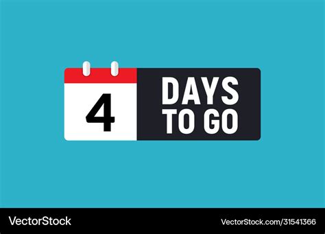 4 days to go last countdown icon four day go sale Vector Image