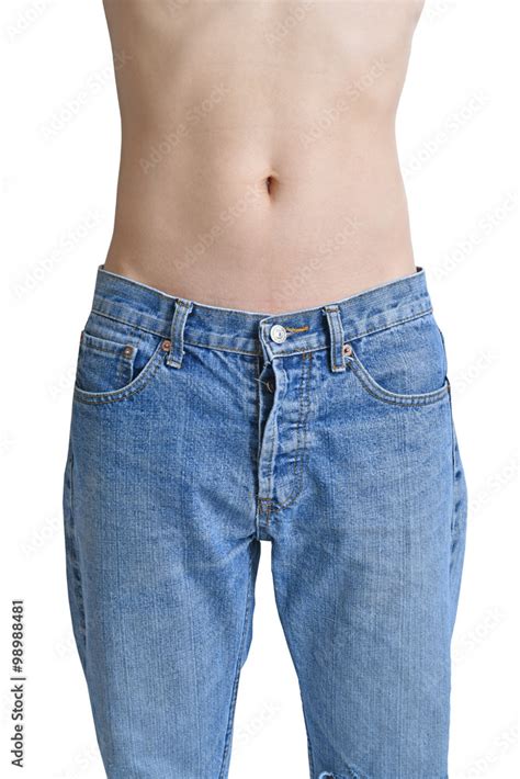 male hips in jeans on white background Stock Photo | Adobe Stock