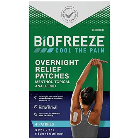 Biofreeze Overnight Pain Relief Patches, Arthritis Pain Reliever, Knee ...