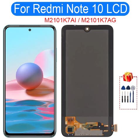 Super Amoled 6.43" For Xiaomi Redmi Note 10 M2101k7ai Lcd Display Touch Screen Digitizer For ...