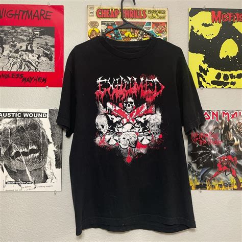 Exhumed Band Shirt: cotton size L band t, great... - Depop