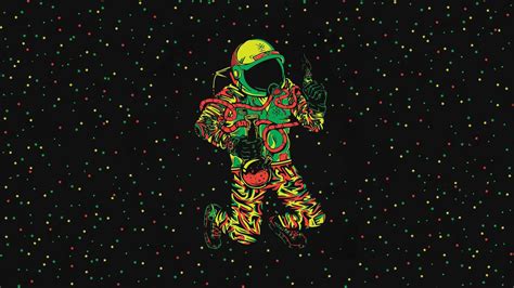 Animated Astronaut In Darkness