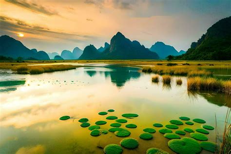 the li river in china. AI-Generated 32382612 Stock Photo at Vecteezy