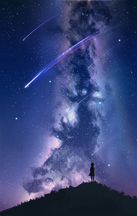 Art, Silhouette, Starry Sky, Milky Way HD phone wallpaper | Pxfuel