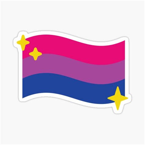 "Bisexual Pride Flag Sparkle Emoji" Sticker for Sale by lavenderhearts ...