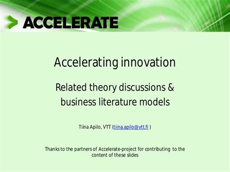 Accelerating innovation related theory discussions