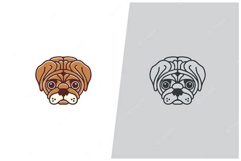 Premium Vector | Dog pug vector logo concept design pet lover