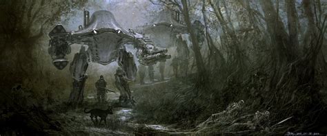 Forest Robot Patrol | Concept art, Illustration art, Mech