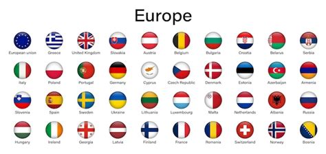 Premium Vector | European countries flags