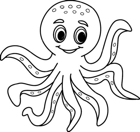 Premium Vector | Cute octopus for kid's coloring book