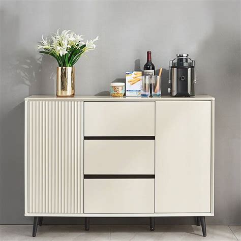 Modern White Sideboard Buffet with Drawers and Doors - hothomefurniture