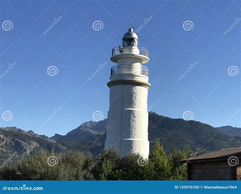 Es Refugi Den Muleta Lighthouse Port De Soller Village Stock Photo ...