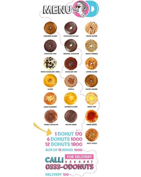 O Donuts Menu Pakistan with Authentic Prices – Home Foodies