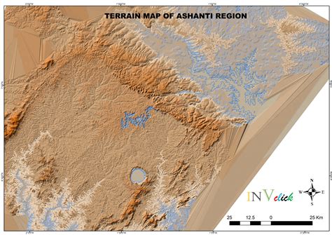 Topographic Map of Ashanti Region of Ghana – Invclick