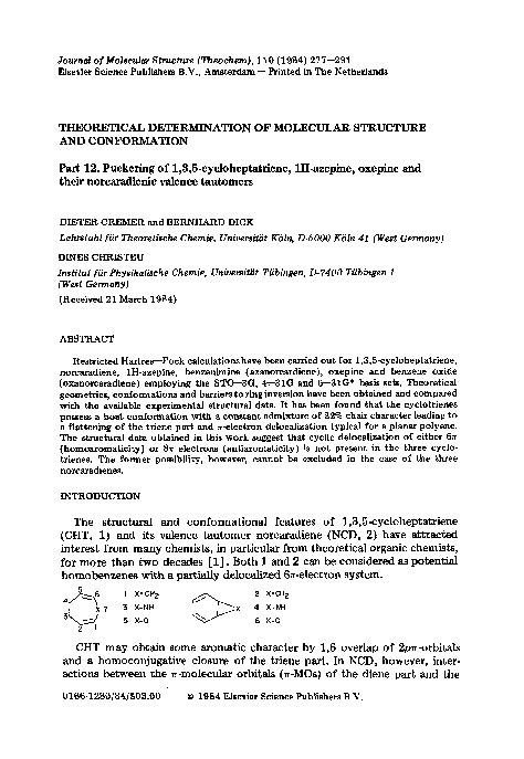 (PDF) Theoretical determination of molecular structure and conformation ...