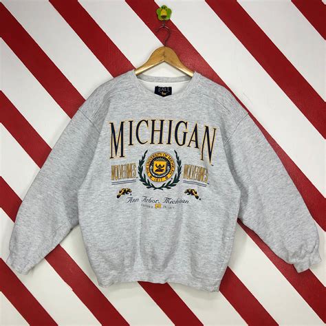 Vintage 90s Michigan Wolverines Sweatshirt University Michigan - Etsy | University hoodies ...