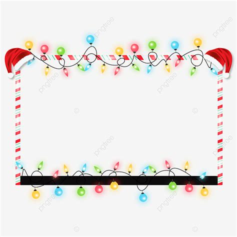 Christmas Light Overlay Vector Art PNG, Christmas Facecam Overlay ...