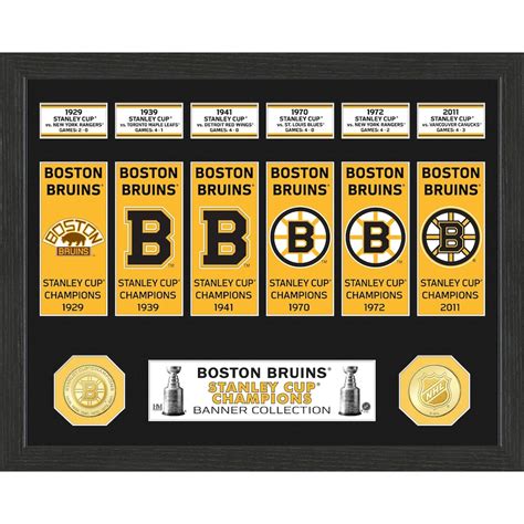 Boston Bruins Highland Mint 15" x 12" Stanley Cup Banner Collection Photo Mint