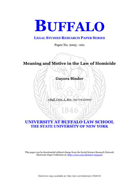 (PDF) Meaning and Motive in the Law of Homicide