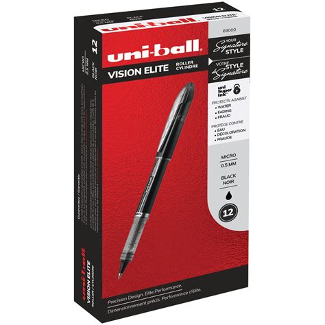 uni-ball Vision Elite Rollerball Pens, Micro Point (0.5mm), Black, 12 Count, 69000 - Walmart.com ...