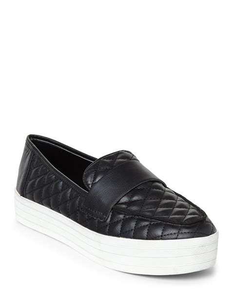 Steve Madden Black Howell Quilted Platform Sneakers in Black | Lyst