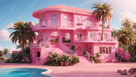 Premium AI Image | barbie dream house with swimming pool