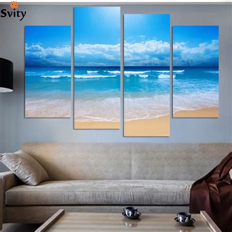 Fashion beach prints home decor decoration picture Beautiful canvas art cheap chinese oil ...