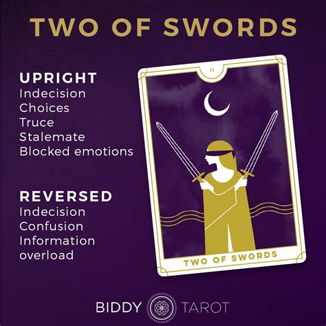 Two Of Swords Tarot Card Meanings Biddy Tarot, 59% OFF