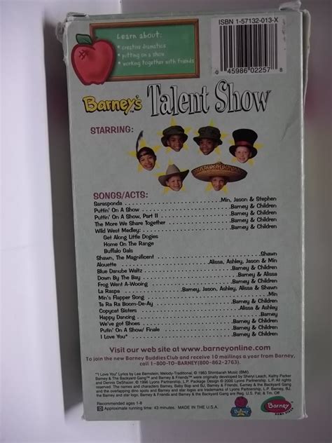 Barney-Talent Show (Used VHS 2257) closed captioned - Preston's Used Items