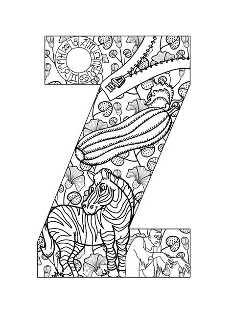 Letter Z coloring pages