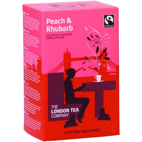 London Tea Company Fairtrade Peach & Rhubarb Tea - 20 bags - The London ...