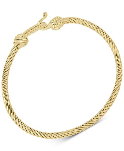 Italian Gold Torchon Knot Bangle Bracelet in 14k Gold-Plated Sterling Silver - Macy's