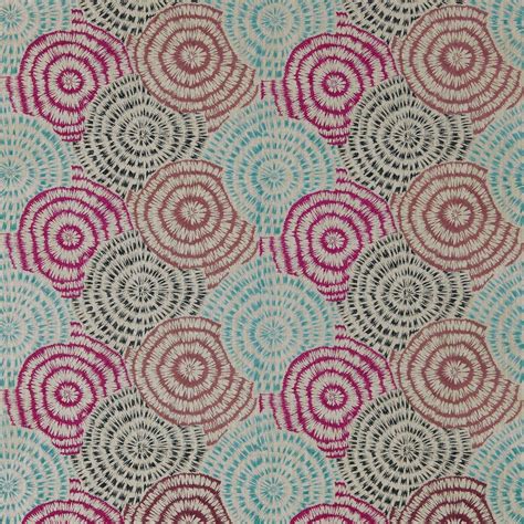 Spirea Fabric - Magenta/Turquoise/Slate (8120) - Harlequin Juniper Fabrics Collection