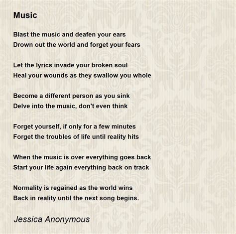 Music Poem by Jessica Anonymous - Poem Hunter