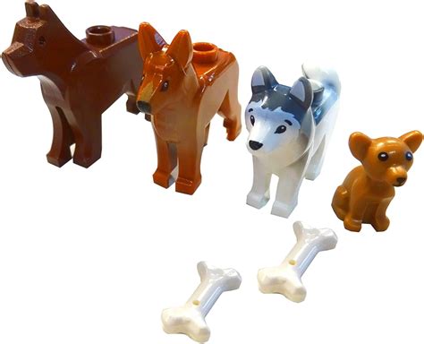 LEGO Dog Set - Four Different Dogs with Bones: Amazon.ca: Toys & Games