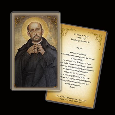 St. Francis Borgia Holy Card - Portraits of Saints