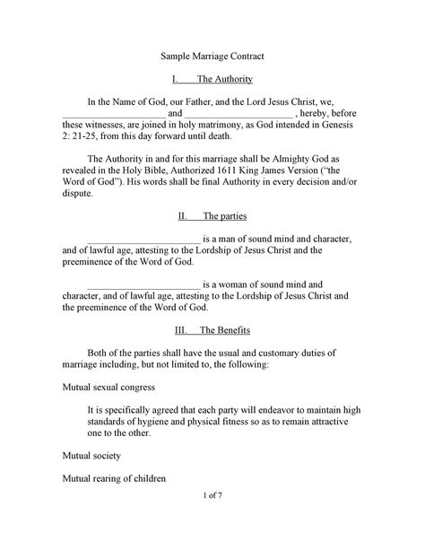 33 Marriage Contract Templates [Standart, Islamic, Jewish] ᐅ TemplateLab