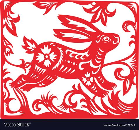 Chinese zodiac of rabbit year Royalty Free Vector Image