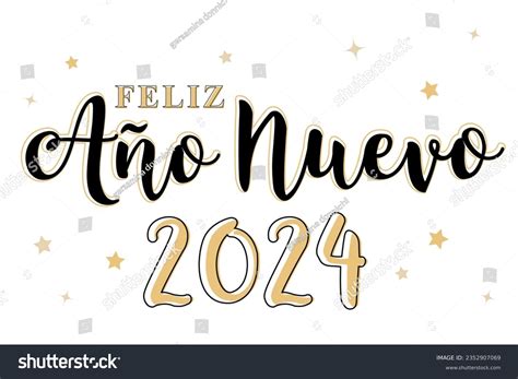 "feliz año nuevo 2024" significa feliz: vector de stock (libre de regalías) 2352907069 ...