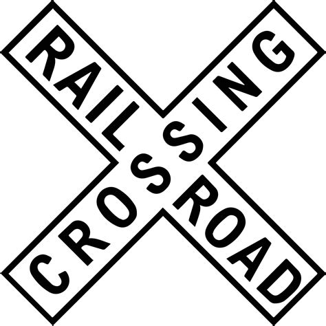 Railroad Crossing Sign Railway Steam Train Engine Locomotive