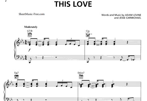 Maroon 5-This Love Free Sheet Music PDF for Piano | The Piano Notes