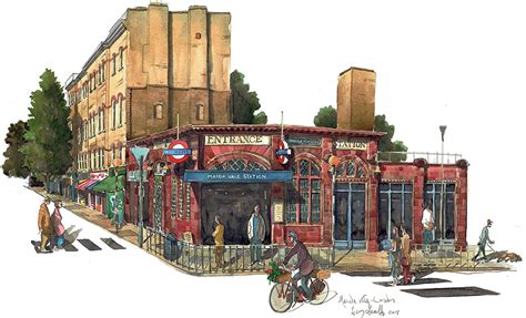 A quick painting tour of Maida Vale including the Tube Station, London