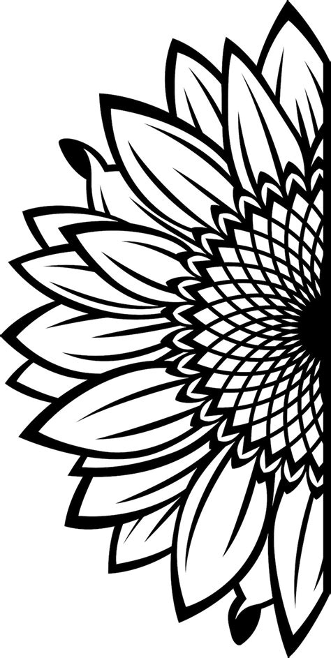 Free 141 Silhouette Half Sunflower Svg Free SVG PNG EPS DXF File