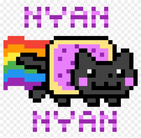 Nyan Cat - Pixel Art - Nyan Cat On Graph Paper, HD Png Download ...