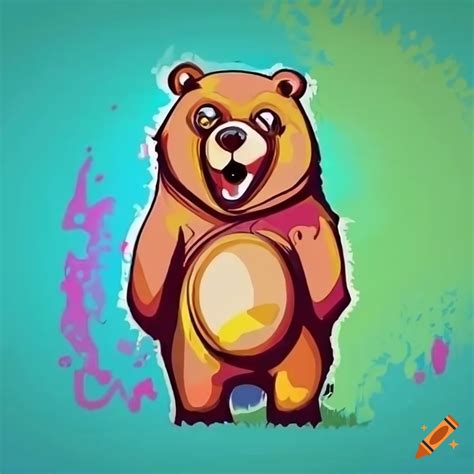 Cartoon bear illustration on Craiyon