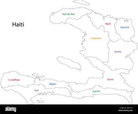 Outline Haiti map Stock Photo - Alamy