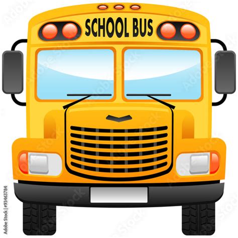 School bus vector illustration, front view. Stock Vector | Adobe Stock