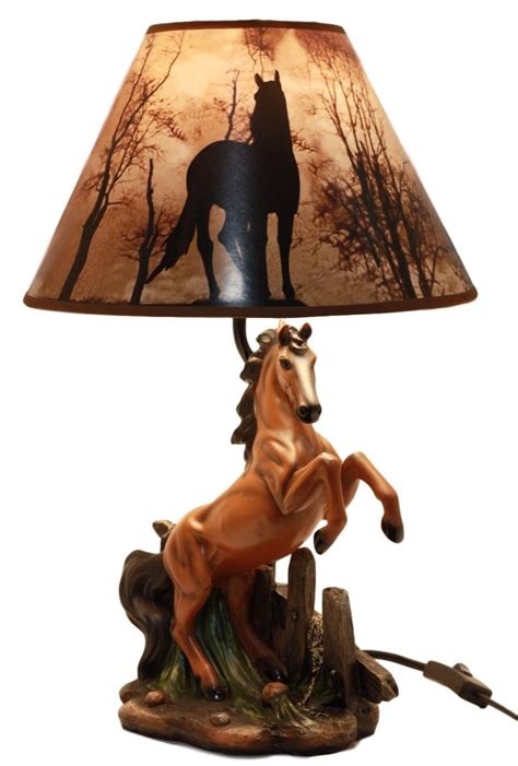 a lamp that has a horse on it