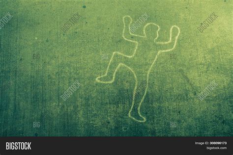Crime Scene Chalk Line Image & Photo (Free Trial) | Bigstock
