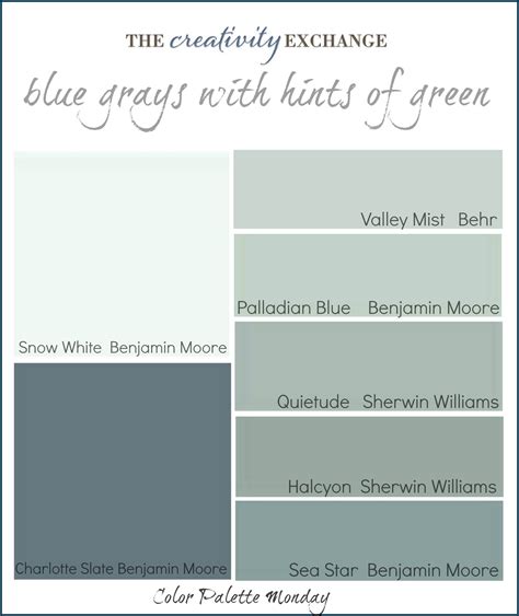 Slate color palate | Paint colors for home, Blue paint colors, Blue gray paint colors